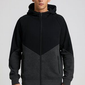 Cougar Sport Performance Black & Grey Fleece Hoodie LG NWT